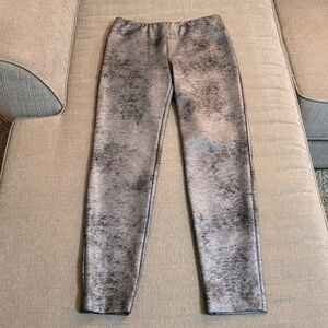 Lena Gabrielle Silver Black Shiny Holiday Festive Pattern Leggings Pants 4